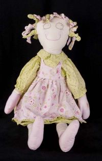 Maison Chic "Olivia" Girl 28" Rag Dressed Doll Plush Lovey